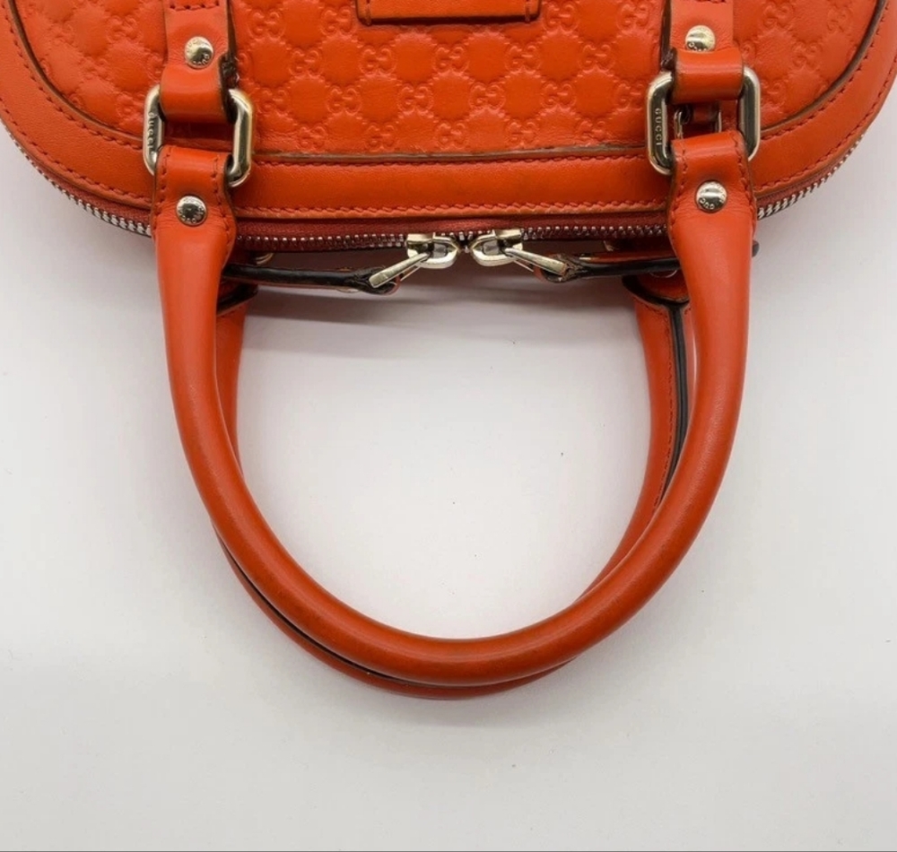 Gucci Microguccissima Mini Dome Satchel Handbag – Vibrant Orange - Picture 7 of 16